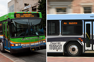 Triangle Transit and Chapel Hill Transit Buses