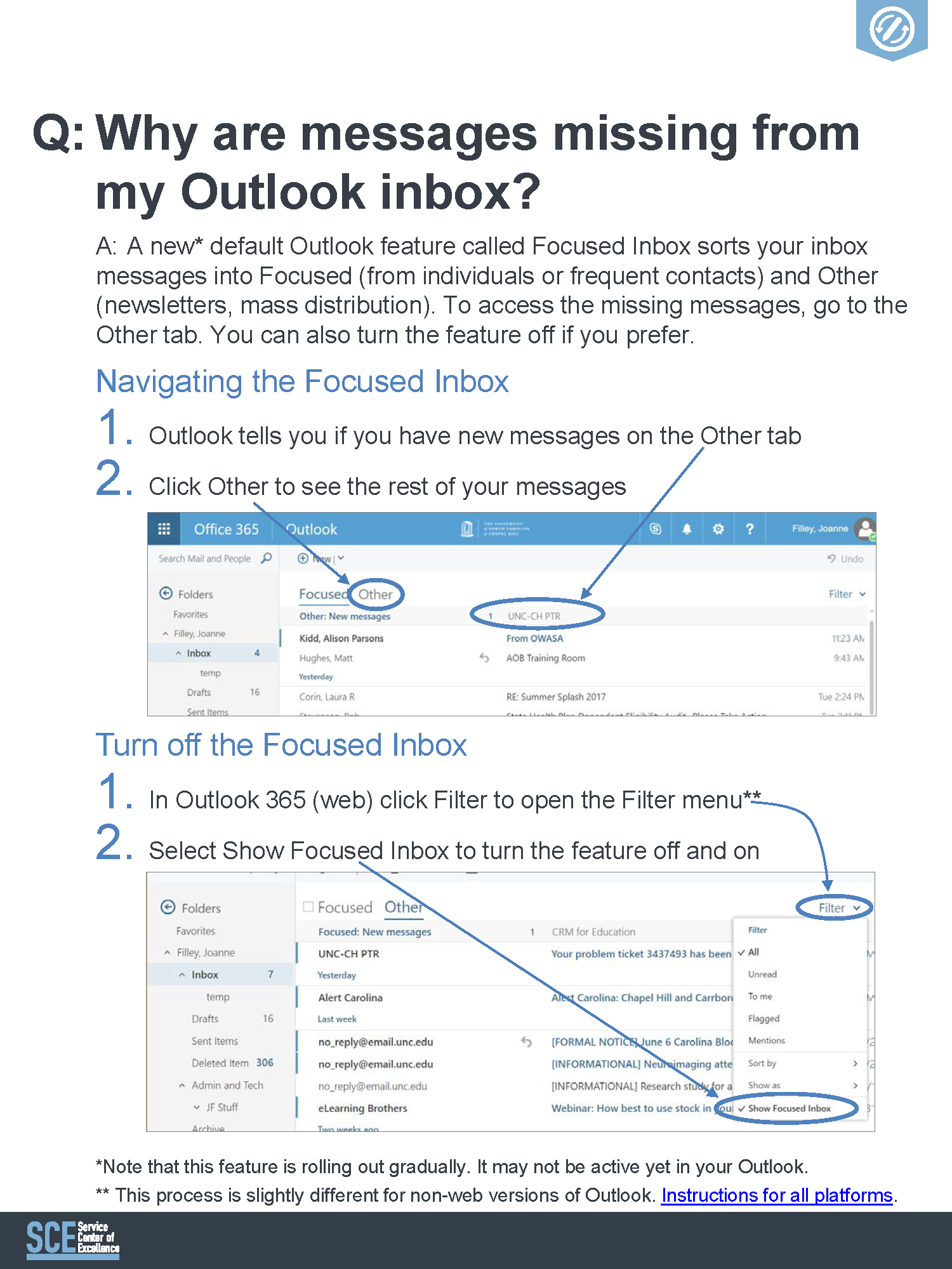 Why are messages missing from my Outlook inbox?